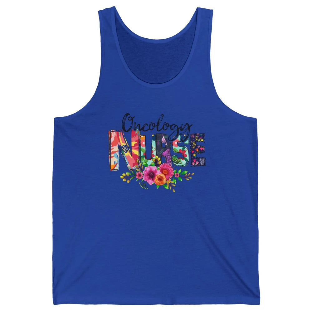 Oncology Nurse With Flowers Nurse Life Proud Oncology Nurse Unisex Jersey Tank