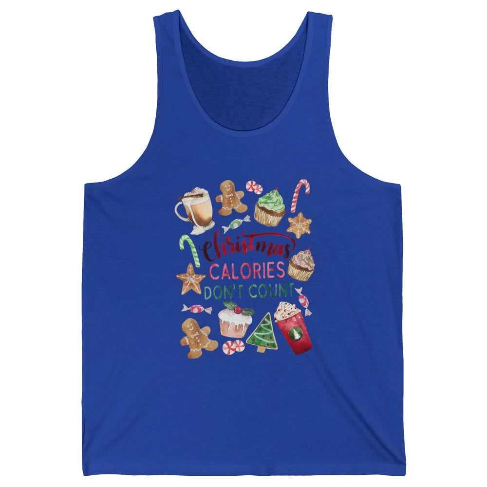 Funny Christmas Favorites Calories Dont Count Christmas Cake Unisex Jersey Tank