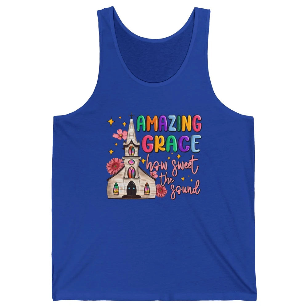 Christian Church Amazing Grace How Sweet The Sound Religious Unisex Jersey Tank