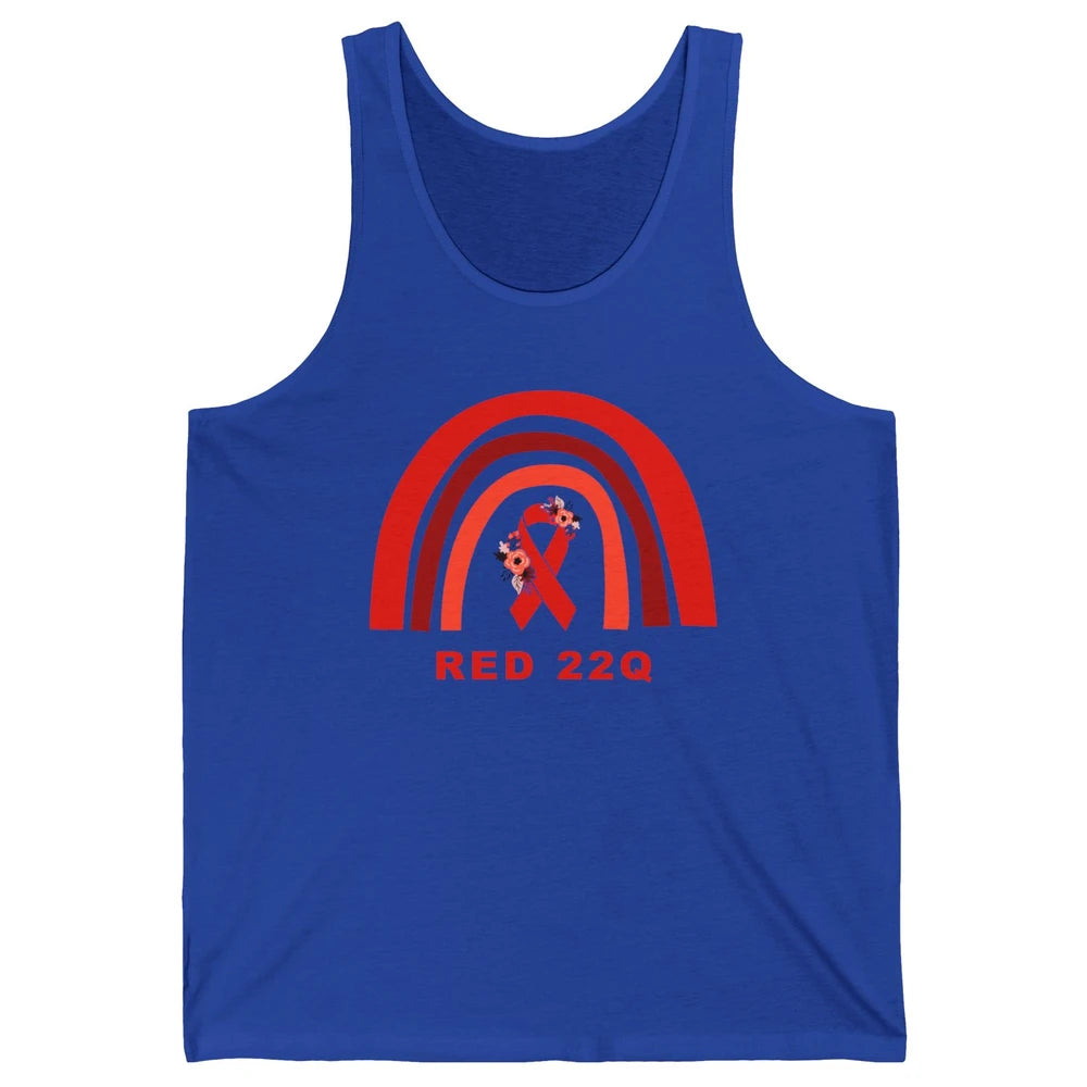 22Q Deletion/DiGeorge Syndrome Awareness Floral Red Rainbow Unisex Jersey Tank