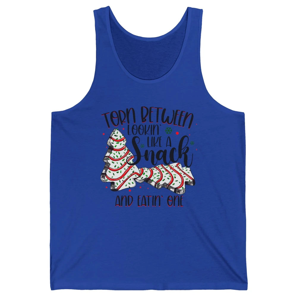 Christmas Tree Cake Torn Between Look Like a Snack Eat One Unisex Jersey Tank