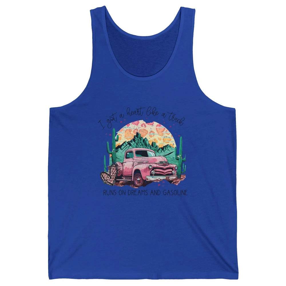 Retro Desert Truck Got A Heart Like A Truck Western Country Unisex Jersey Tank
