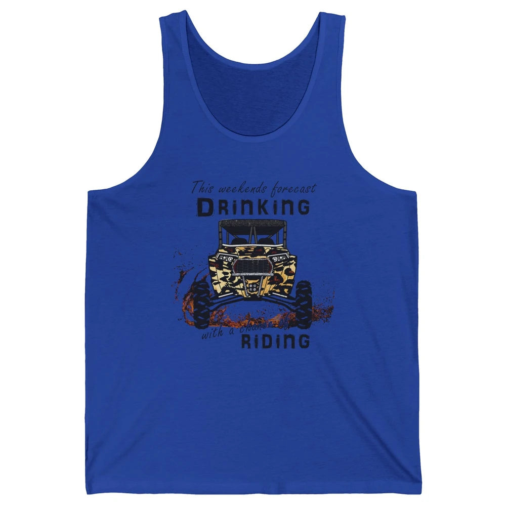 Leopard UTV Weekend Forecast Drinking Mud Riding SXS Life Unisex Jersey Tank
