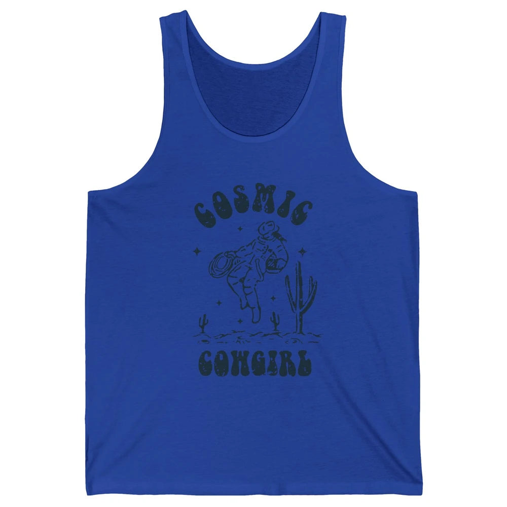 Retro Cowgirl In Space Cosmic Cowboy Western Country Cowgirl Unisex Jersey Tank