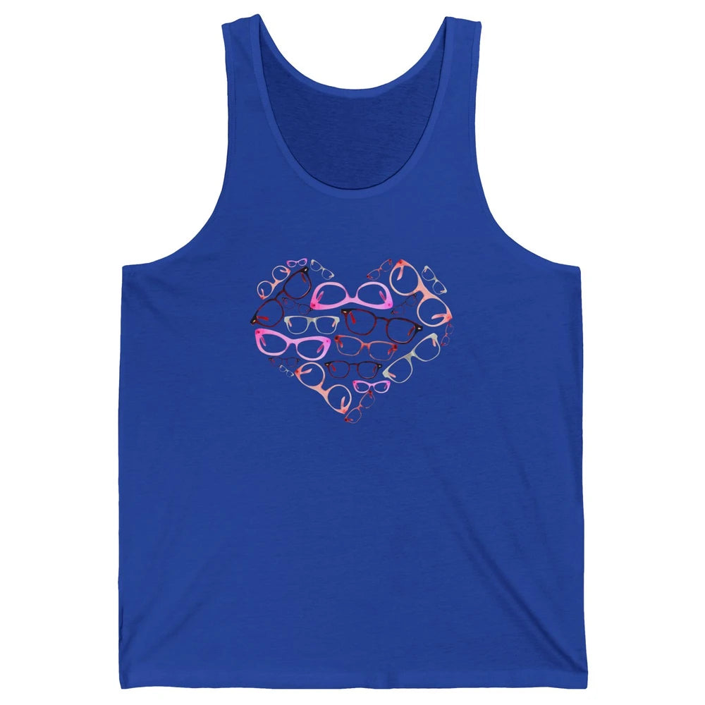 Optometrist Eyeglasses Heart Valentines Day Optician Life Unisex Jersey Tank