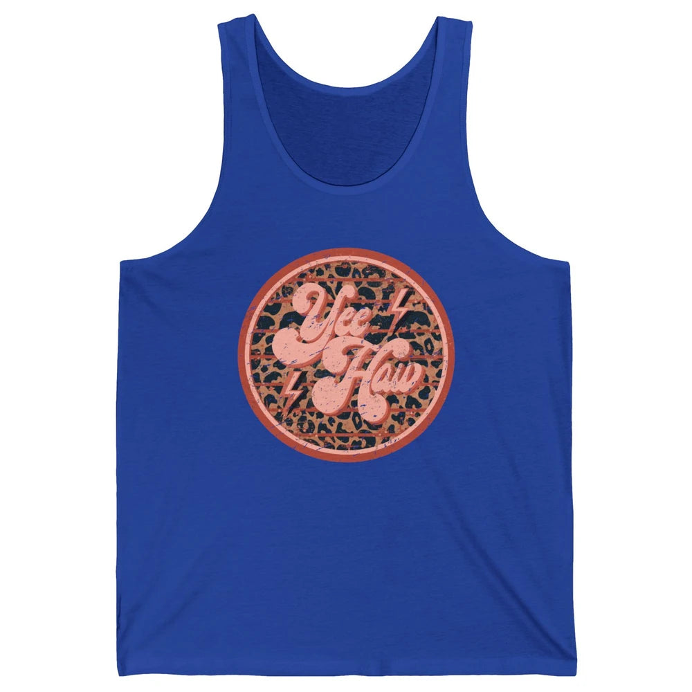 Retro Cowboy Yeehaw Leopard Western Country Cowgirls Horse Unisex Jersey Tank