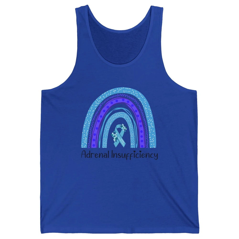 Adrenal Insufficiency Awareness Floral Light Blue Ribbon Unisex Jersey Tank