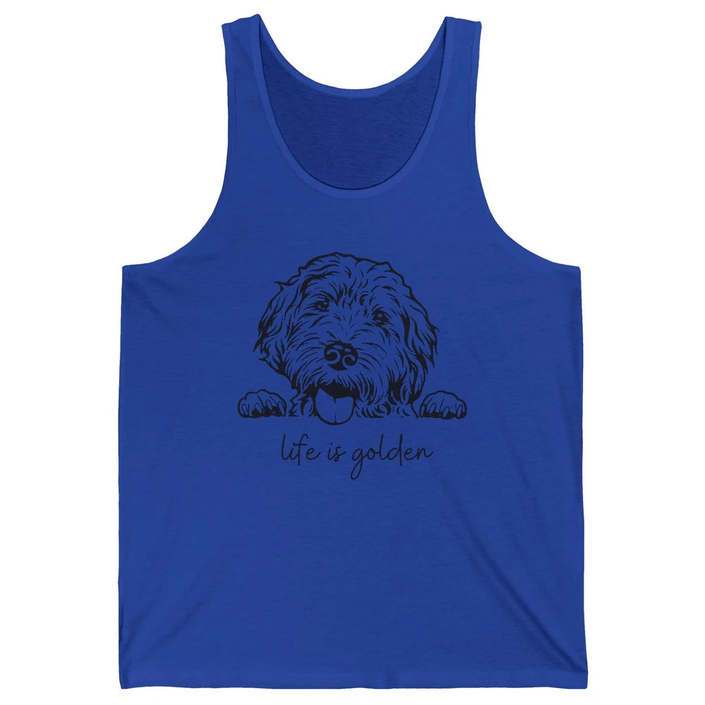 Life is Golden Dog Mom Goldendoodle Mama Mother's Day Gift Unisex Jersey Tank