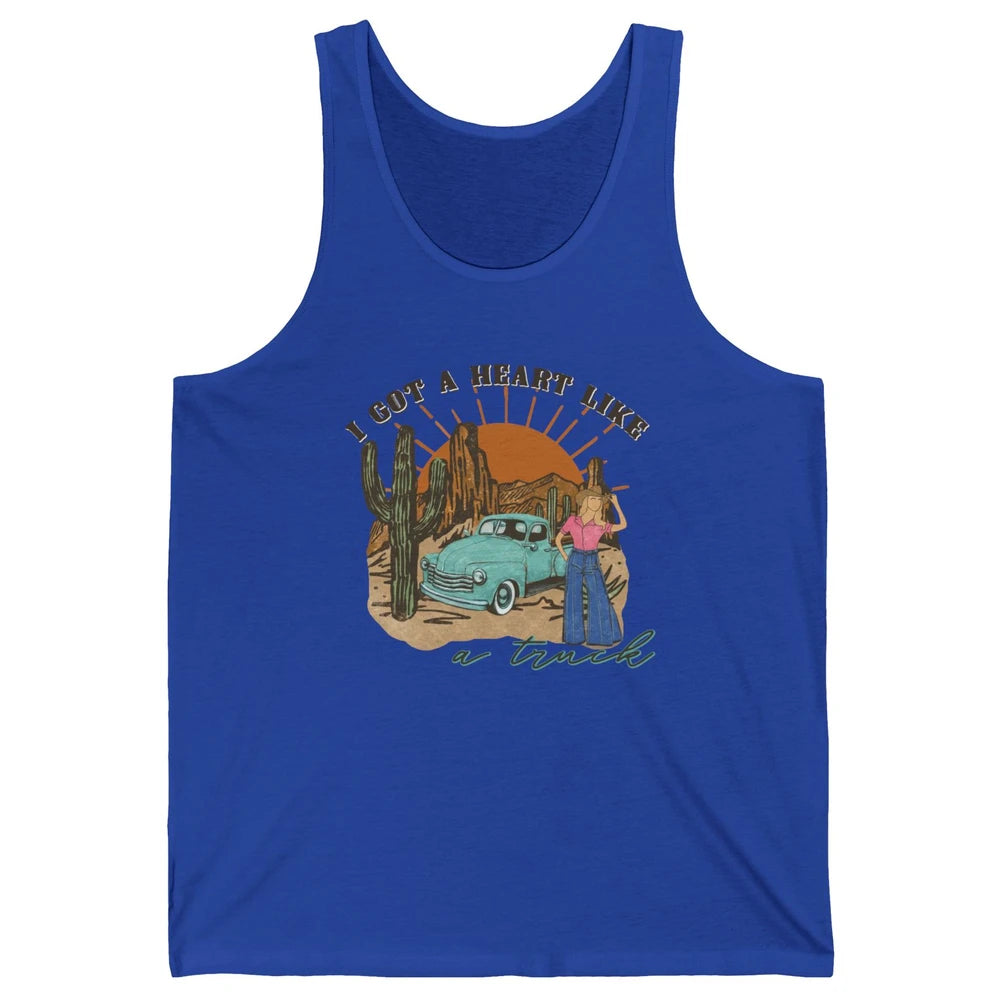 I Got A Heart Like A Truck Western Boho Sunset Girl Desert Unisex Jersey Tank