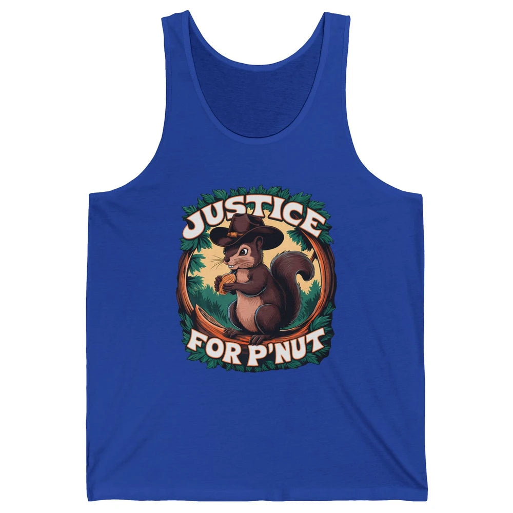 Justice For P'Nut Cute Peanut Squirrel Cowboy Funny Rodeo Howdy Western Country Unisex Jersey Tank