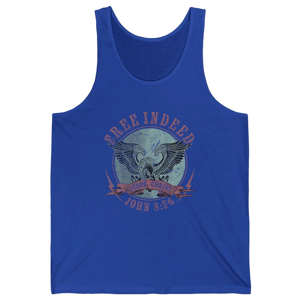 Free Indeed Faith Retro Religious Christian Bible Verse God Unisex Jersey Tank