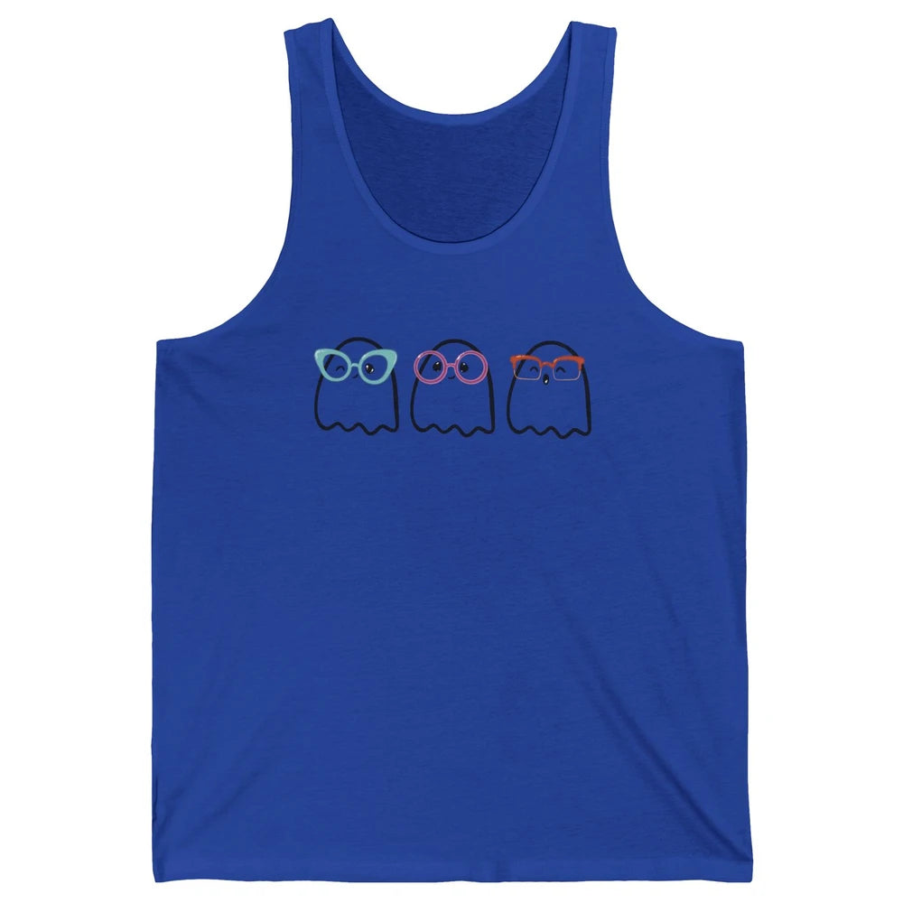 Cute Little Ghosts Glasses Optometrist Halloween Optician Unisex Jersey Tank