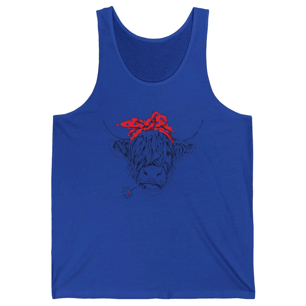 Funny Highland Cow Not Today Heifer Cow Lovers Farmer Gift Unisex Jersey Tank