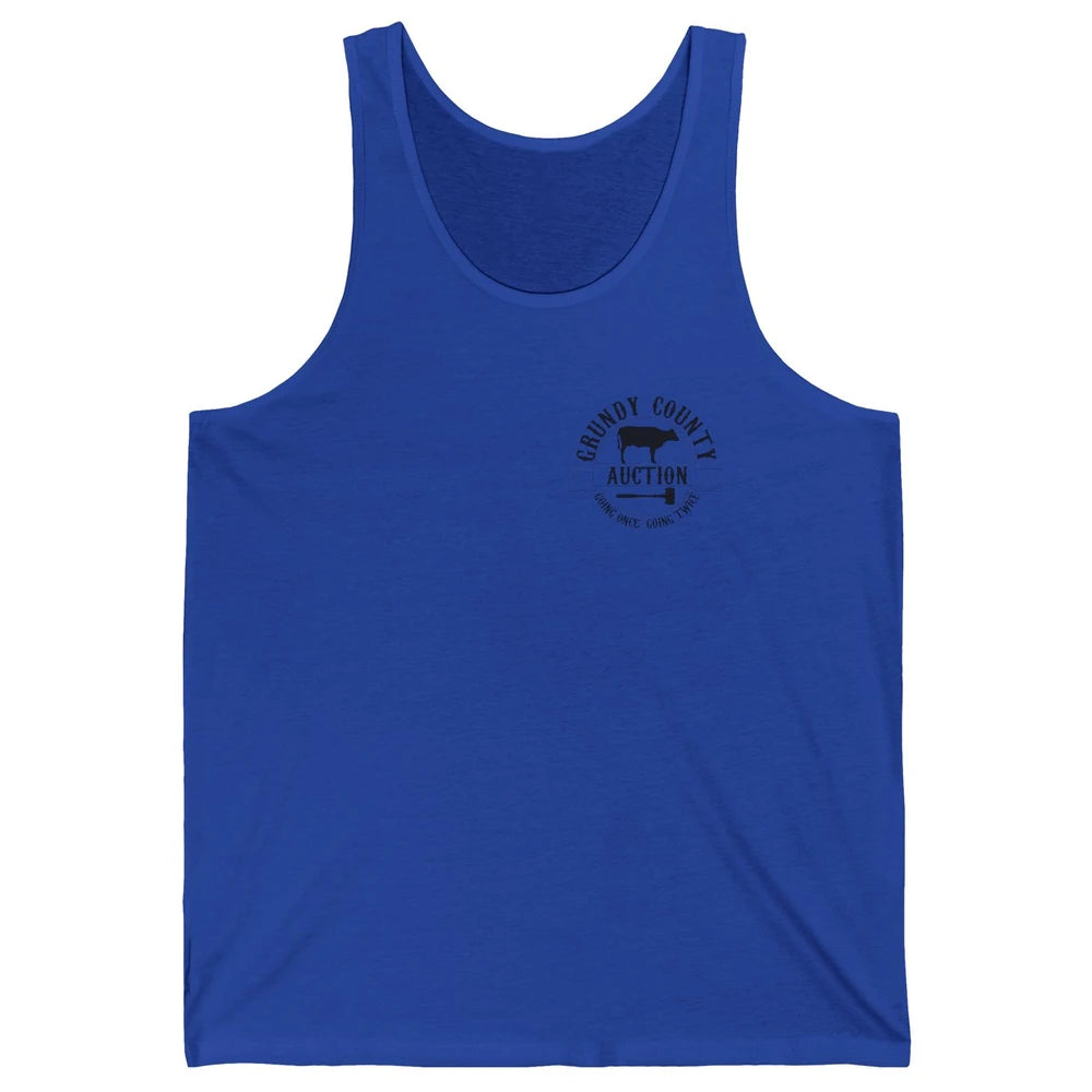 Bull Skull Grundy County Auction Western Country Cowboy Gift Unisex Jersey Tank