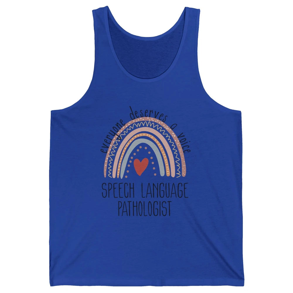 Speech Language Pathologist Everyone Deserves A Voice SLP Unisex Jersey Tank