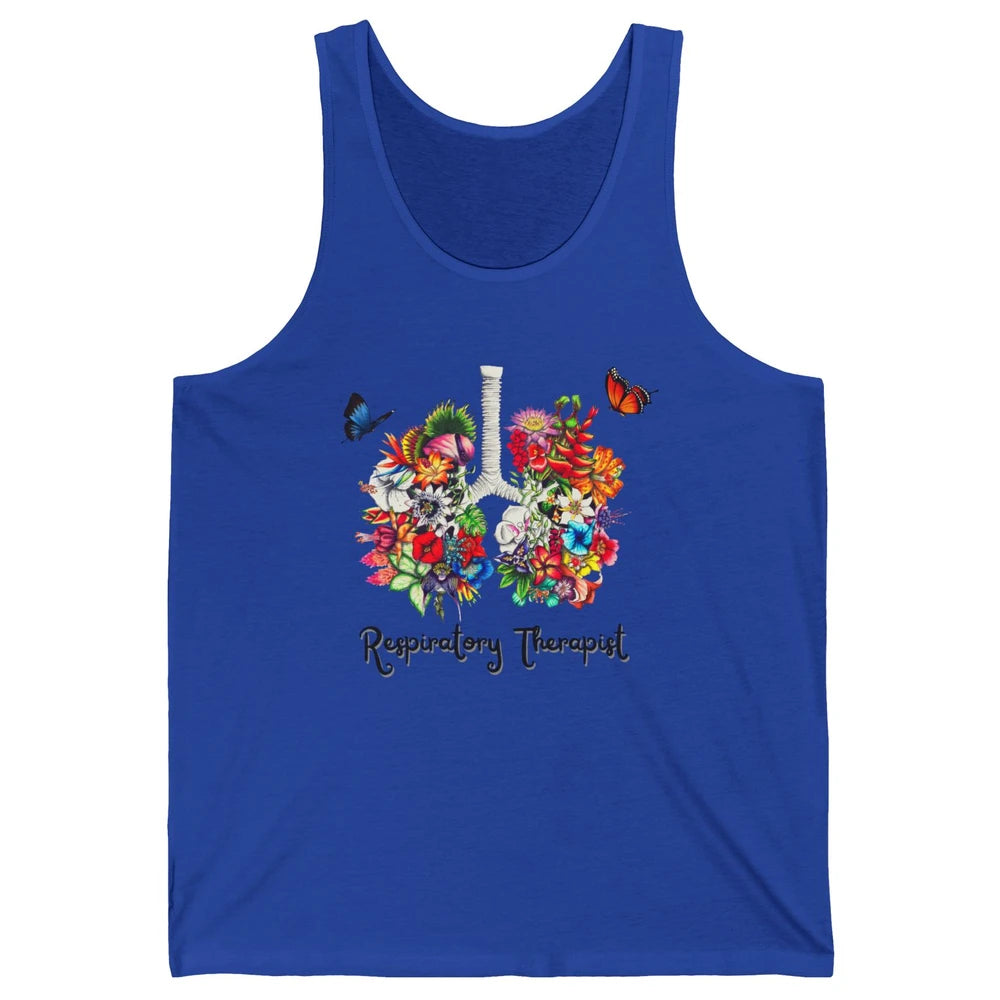 Respiratory Therapy Floral Lung Respiratory Therapist Gift Unisex Jersey Tank