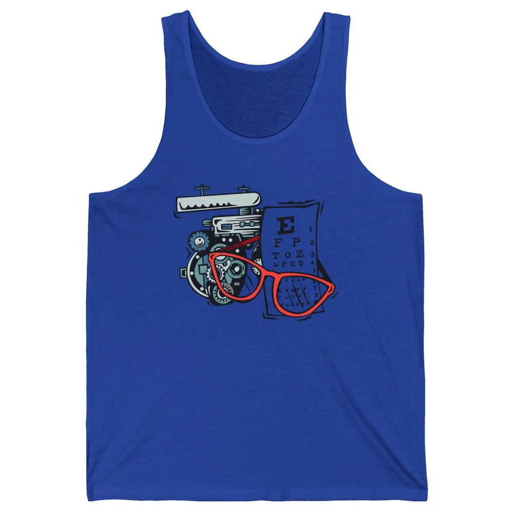 Optometry Tools Phoropter Eyeglasses Ophthalmology Optician Unisex Jersey Tank
