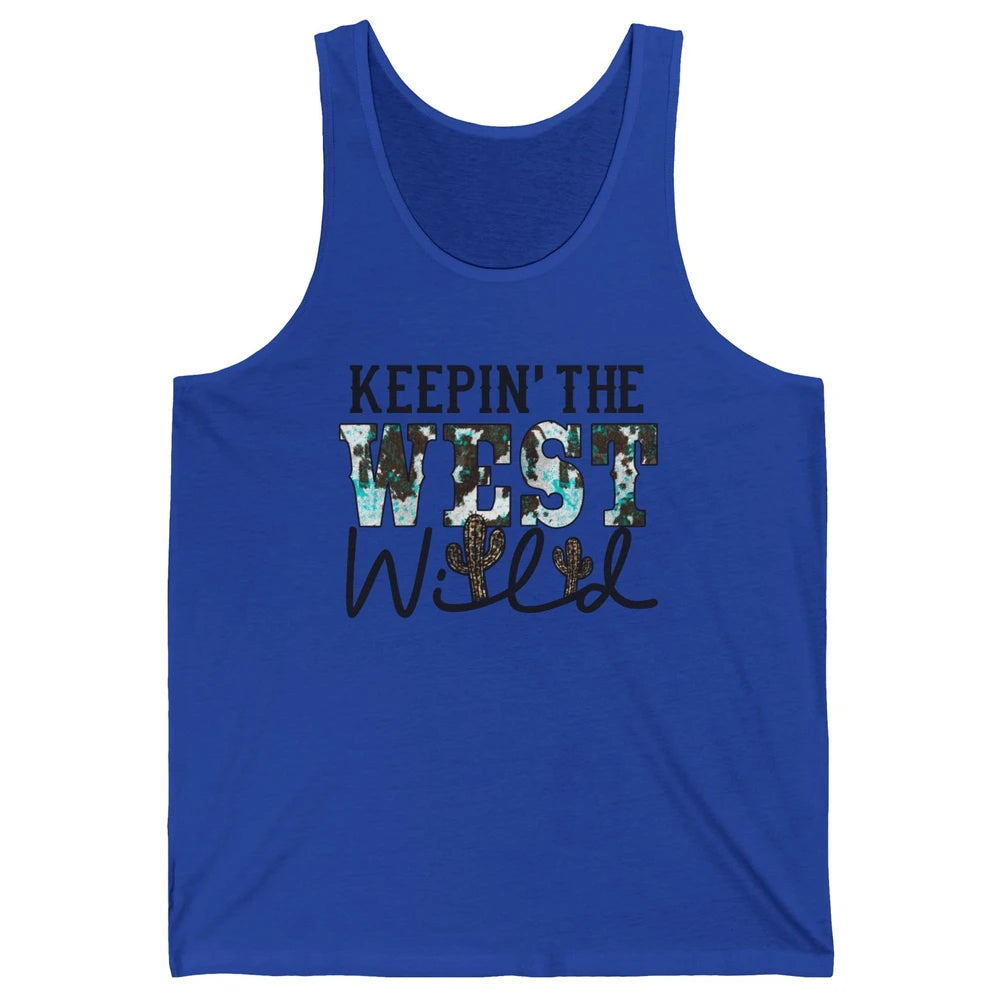 Leopard Cactus Keeping The West Wild Western Country Cowboy Unisex Jersey Tank