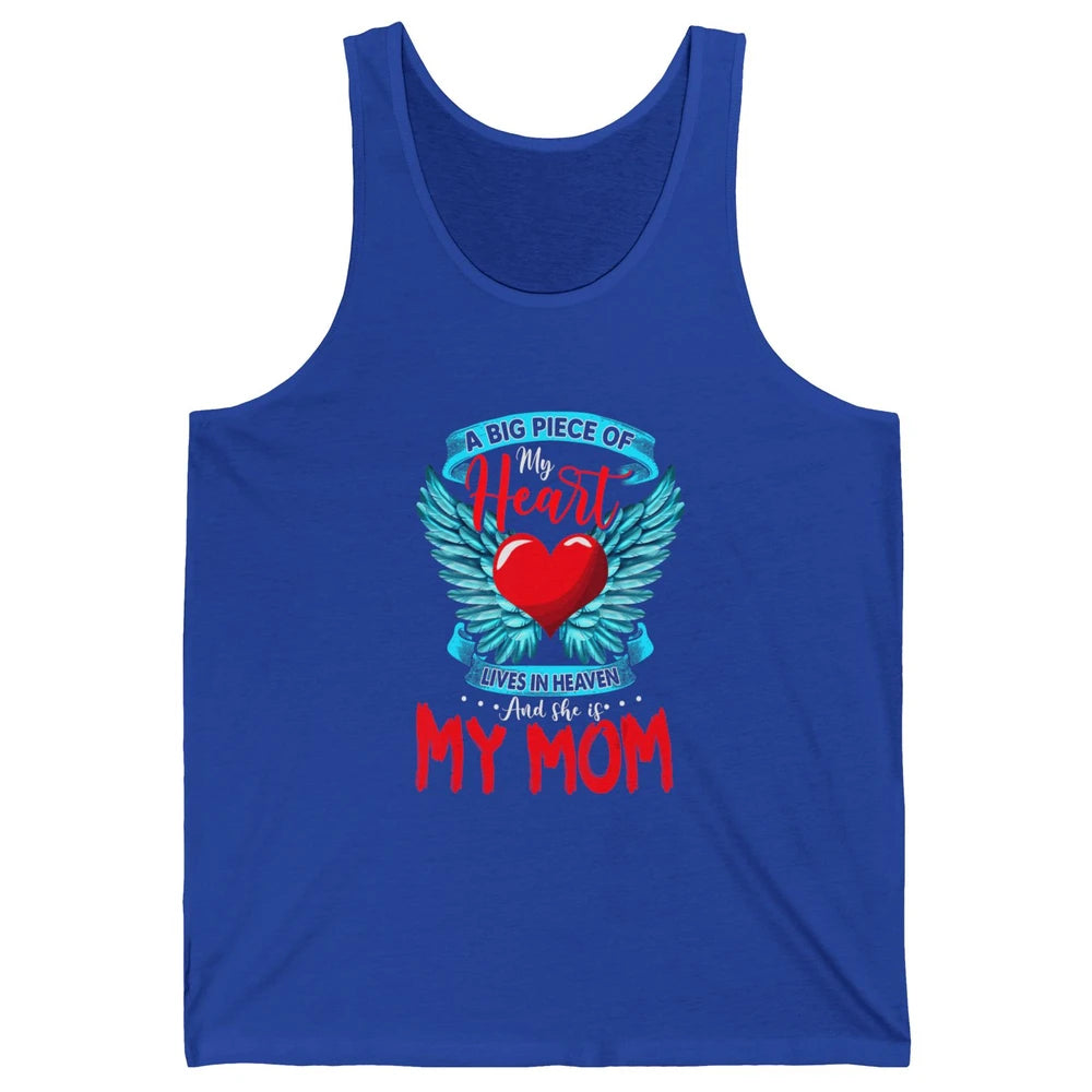 A Big Piece Of My Heart Mom In Heaven Angel Wings Guardian Unisex Jersey Tank