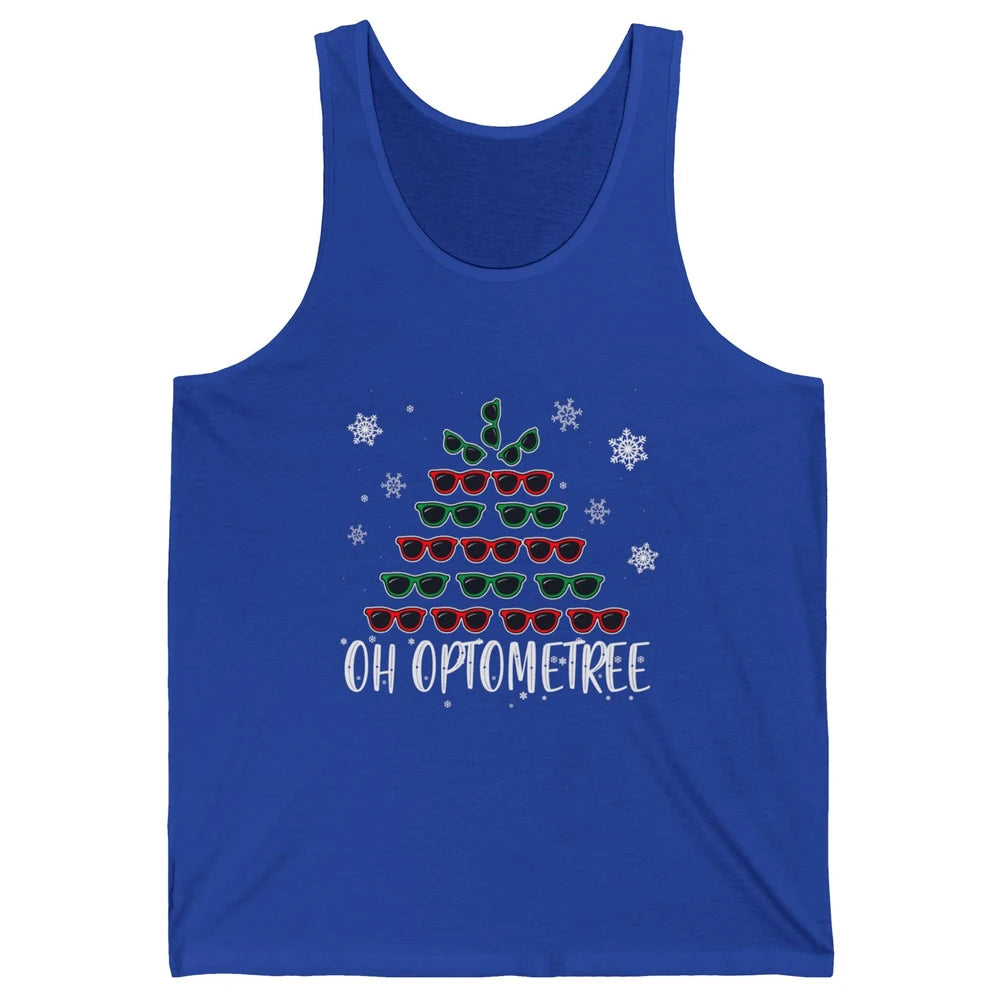 Optician Christmas Funny Xmas Tree Eyeglasses Optometrist Unisex Jersey Tank