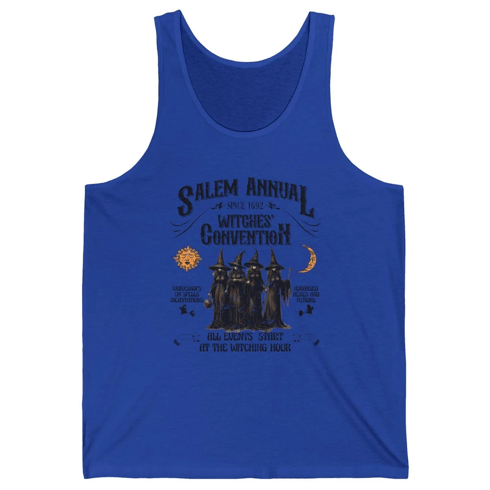 Retro Salem Annual Witches Convention Halloween Witch Magic Unisex Jersey Tank