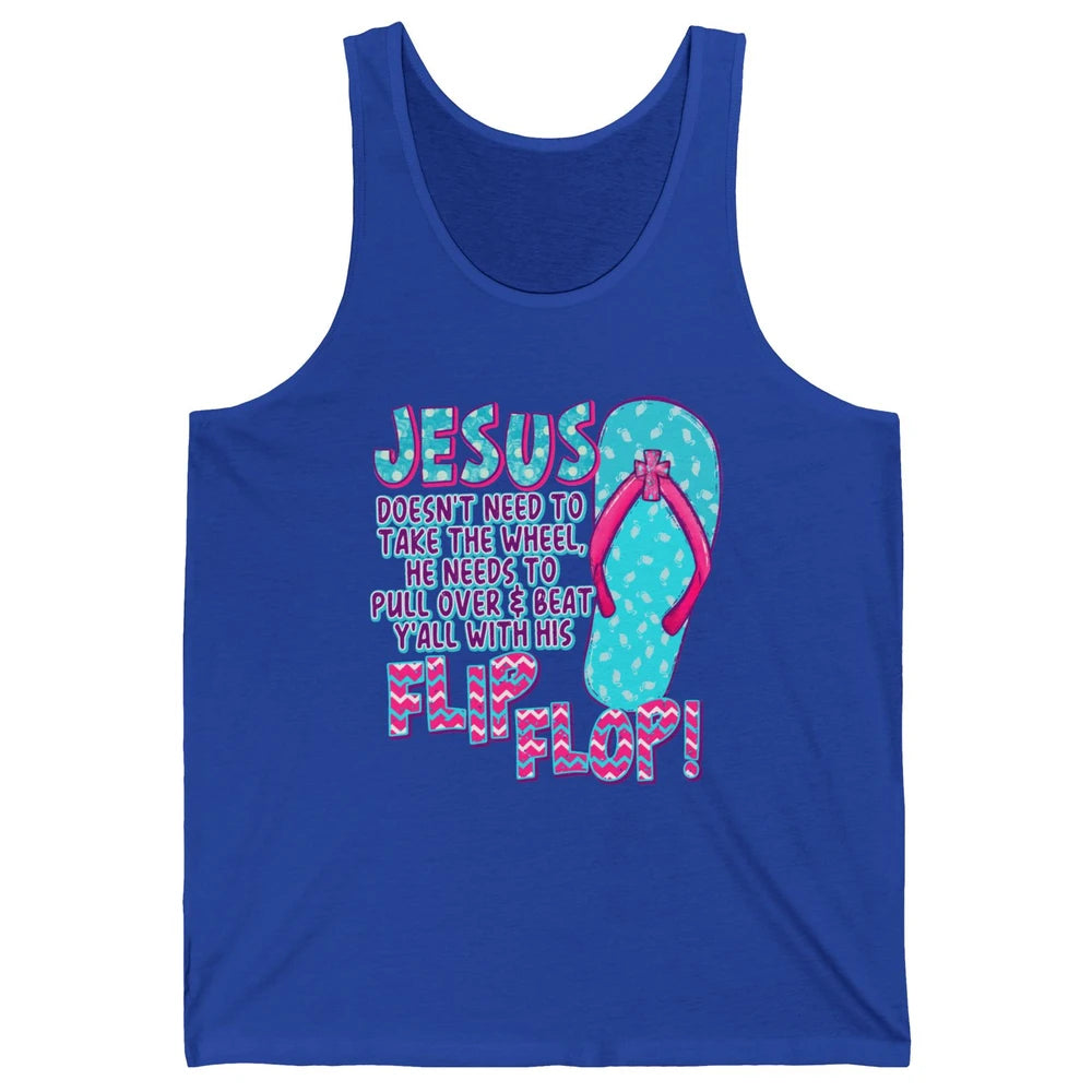 Christian Jesus Doesn't Need To Take The Wheel Religious Unisex Jersey Tank
