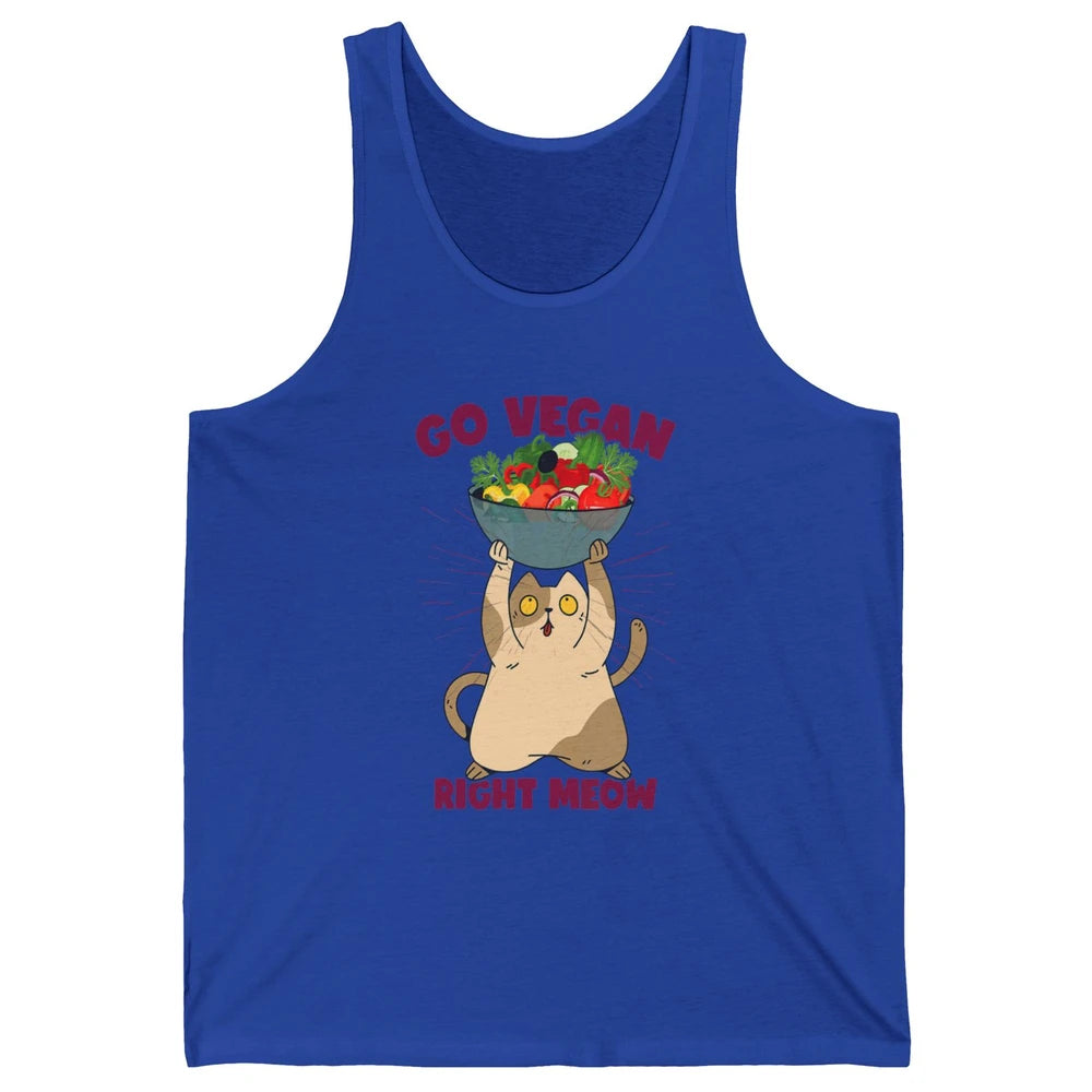 Funny Go Vegan Cat Plant Based Diet Animal Pet Vegetarian Unisex Jersey Tank
