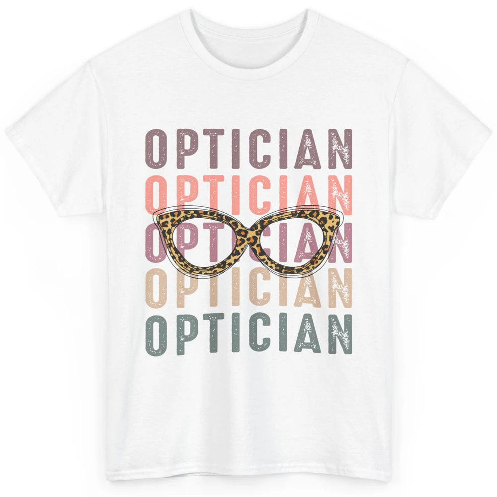 Retro Optometrist Leopard Eyeglasses Optician Ophthalmology Classic Unisex T-Shirt