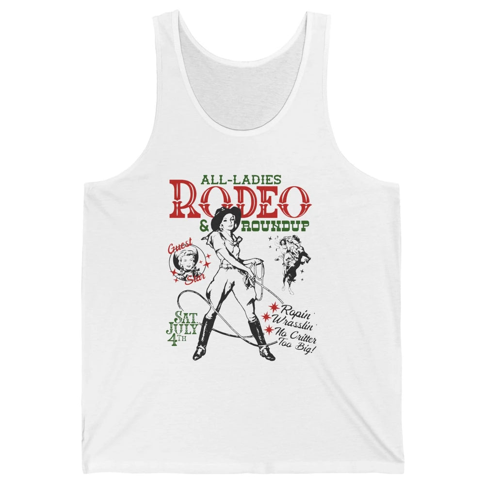 Retro Cowgirl All Ladies Roundup Western Country Rodeo Mom Unisex Jersey Tank