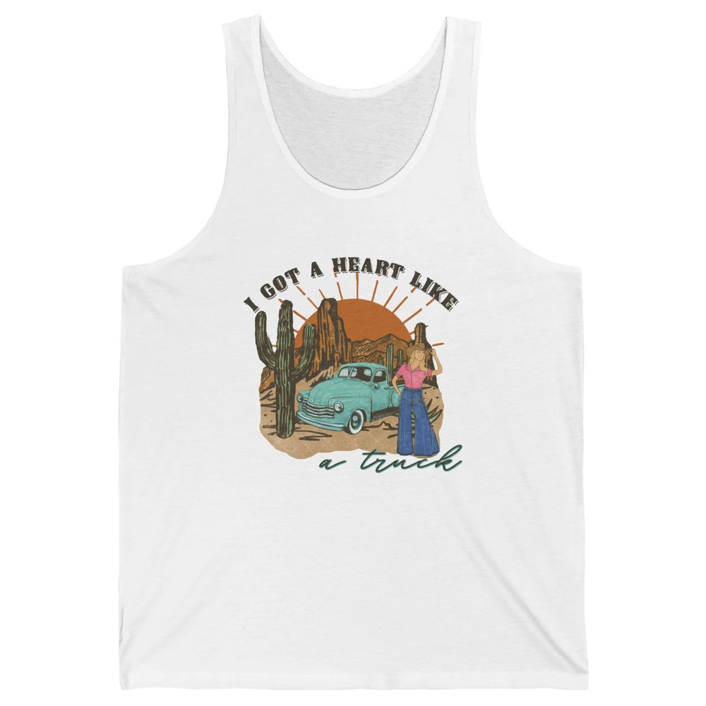 I Got A Heart Like A Truck Western Boho Sunset Girl Desert Unisex Jersey Tank