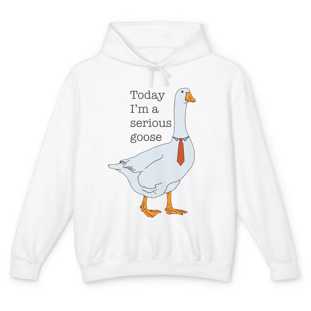 Funny Silly Goose Today I'm Serious Goose Sarcastic Goose Unisex Lightweight Hoodie