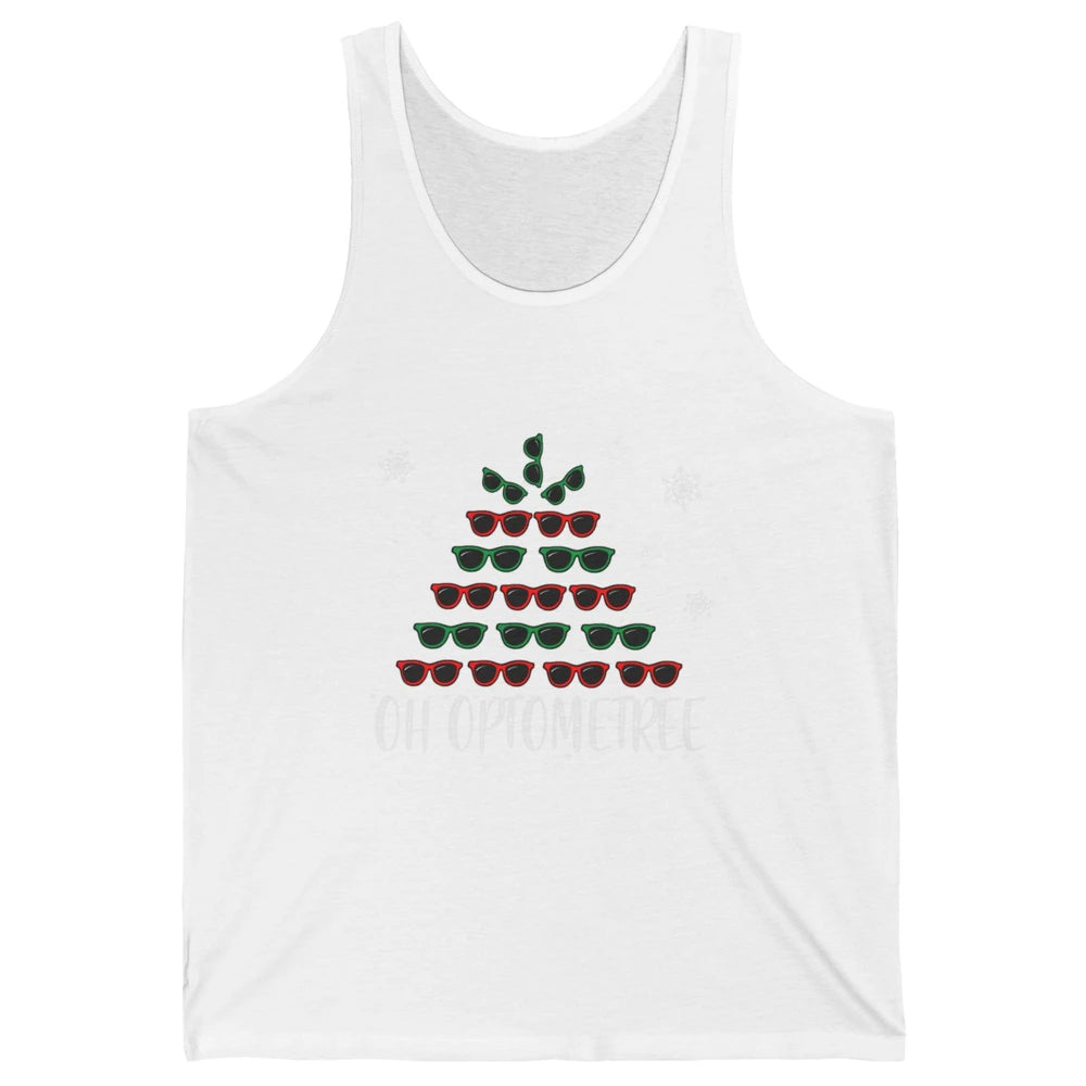 Optician Christmas Funny Xmas Tree Eyeglasses Optometrist Unisex Jersey Tank