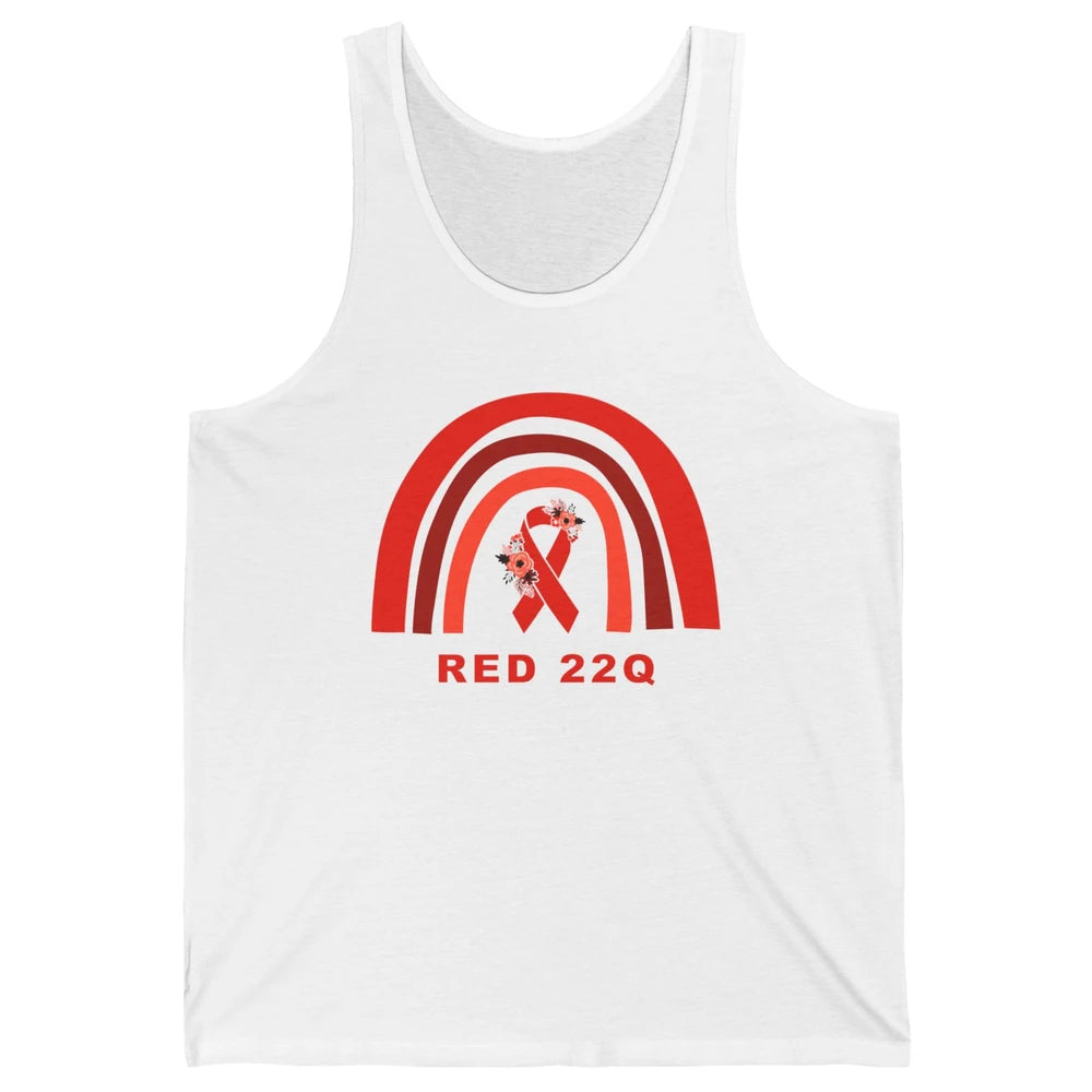 22Q Deletion/DiGeorge Syndrome Awareness Floral Red Rainbow Unisex Jersey Tank