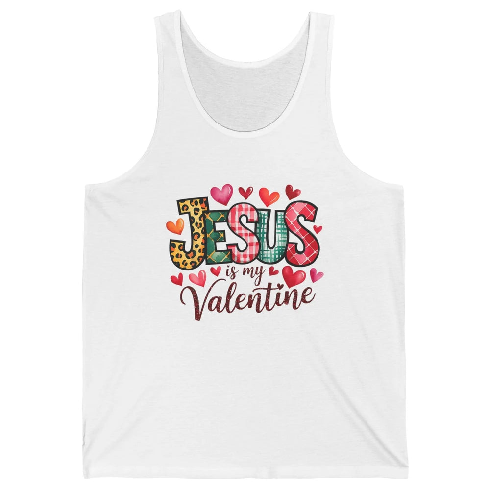Jesus Is My Valentine Christian Religious Heart Love Bible Verse God Lover Church Unisex Jersey Tank