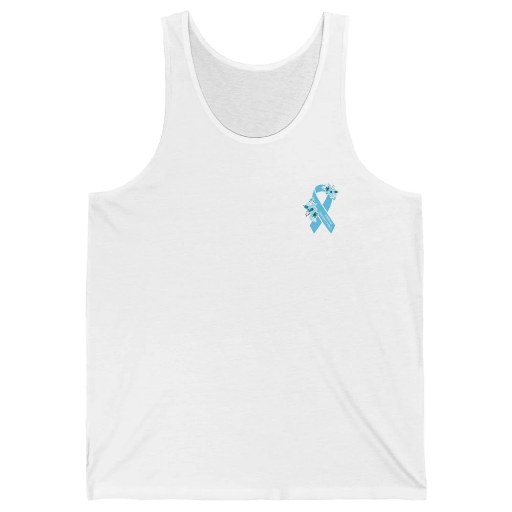 Adrenal Insufficiency Awareness Floral Light Blue Ribbon Unisex Jersey Tank