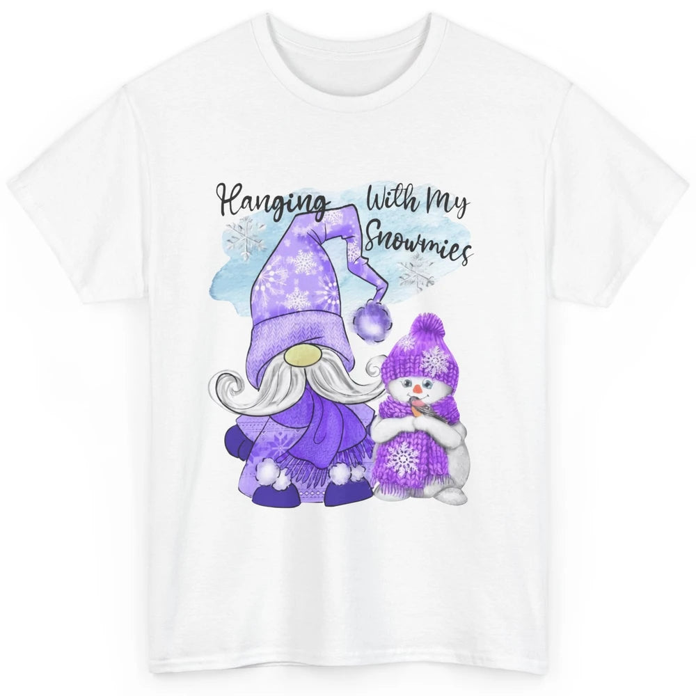 Retro Christmas Snowman And Gnome Hanging With My Snowmies Classic Unisex T-Shirt