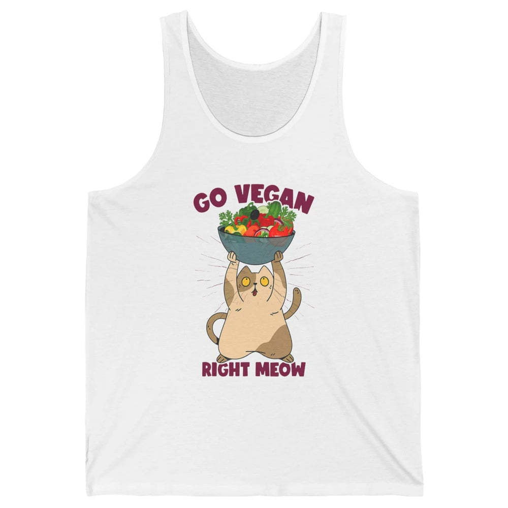 Funny Go Vegan Cat Plant Based Diet Animal Pet Vegetarian Unisex Jersey Tank