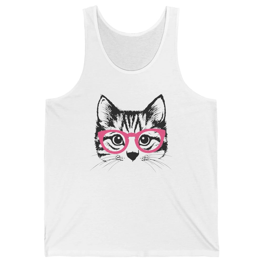 Kitten Cat Wearing Eyeglasses Optometrist Ophthalmologist Unisex Jersey Tank