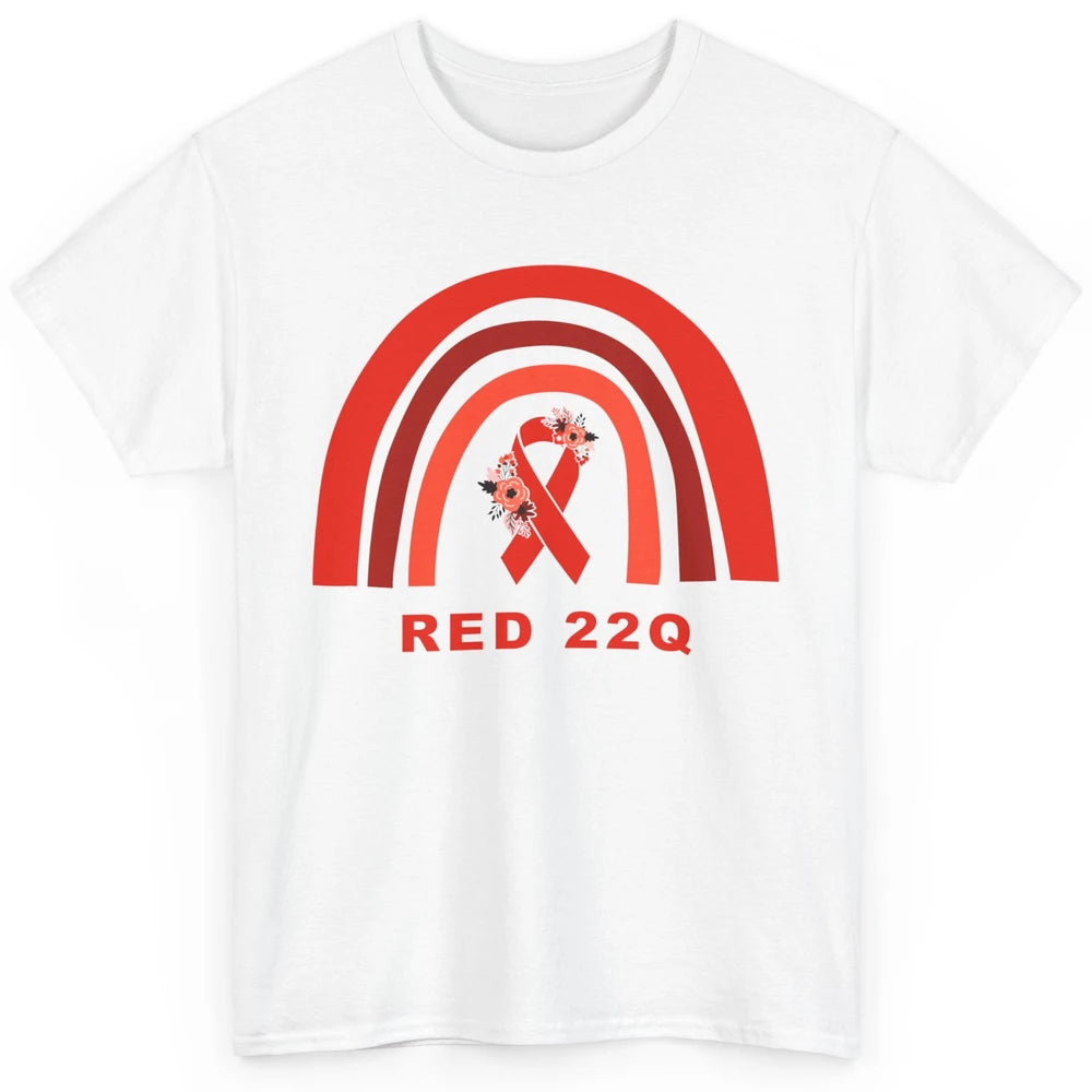 22Q Deletion/DiGeorge Syndrome Awareness Floral Red Rainbow Classic Unisex T-Shirt