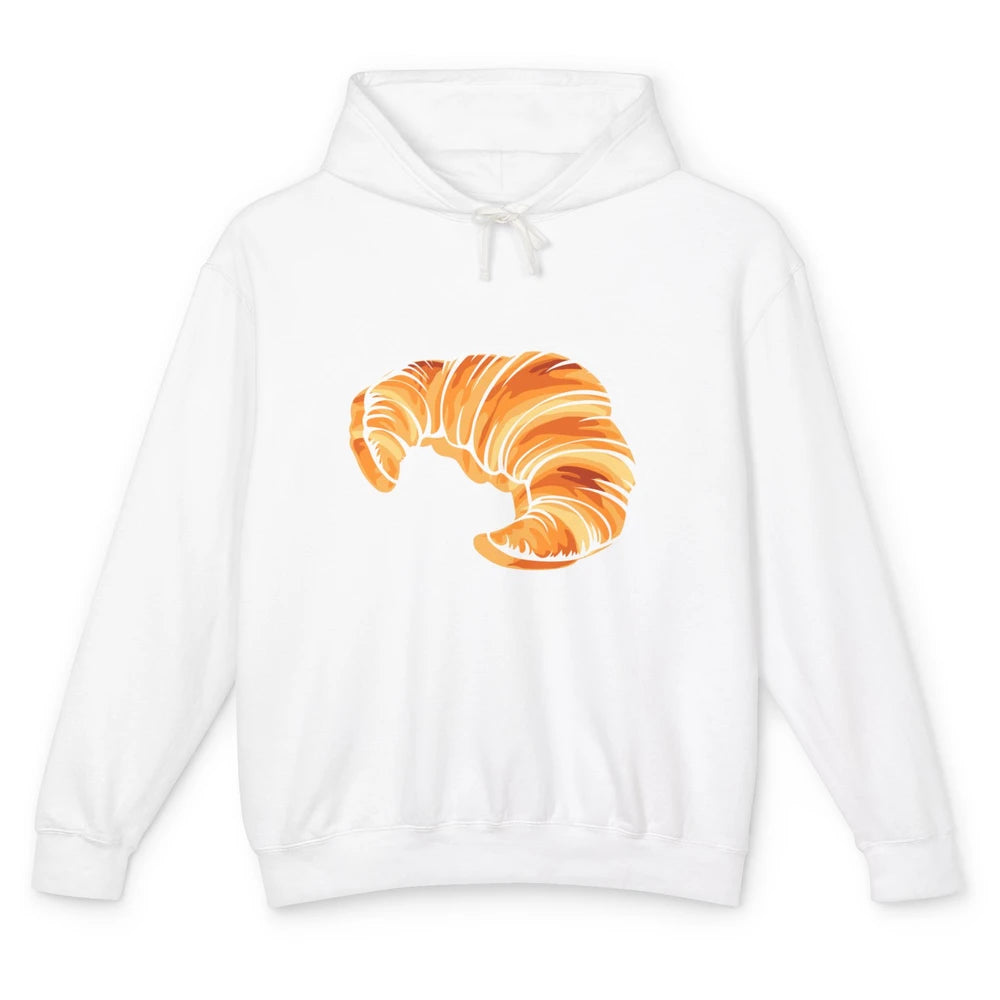Croissant France Travel Eiffel Tower Minimalist One Line Art Unisex Lightweight Hoodie