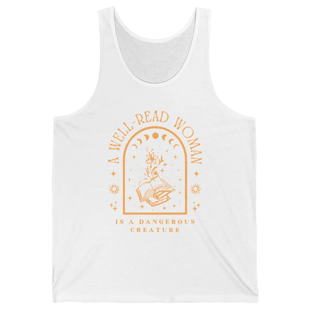Aesthetic Read Books Moon Phase Librarian Bookworm Bookish Unisex Jersey Tank