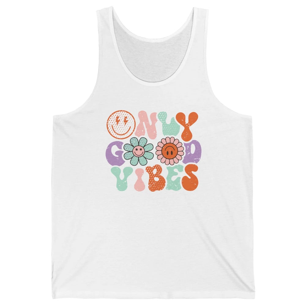 Retro Good Vibes Only Daisy Sunflower Positive Mind And Life Unisex Jersey Tank