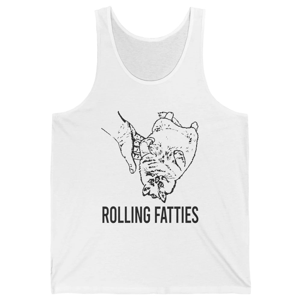 Rolling Fatties Funny Cat Cute Kitten Minimalist Graphic Paw Unisex Jersey Tank