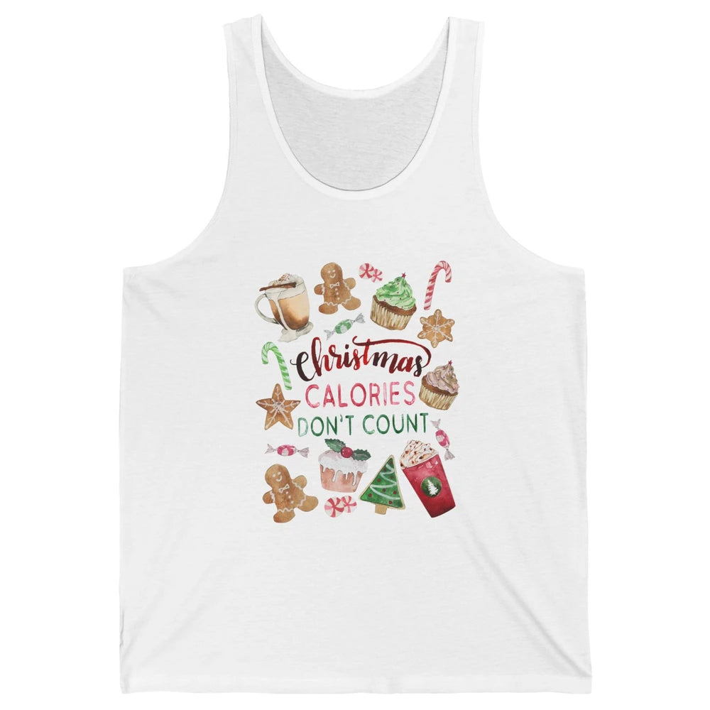 Funny Christmas Favorites Calories Dont Count Christmas Cake Unisex Jersey Tank