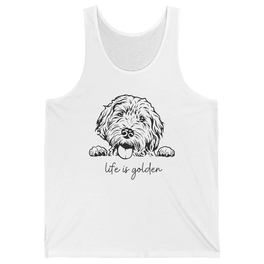 Life is Golden Dog Mom Goldendoodle Mama Mother's Day Gift Unisex Jersey Tank