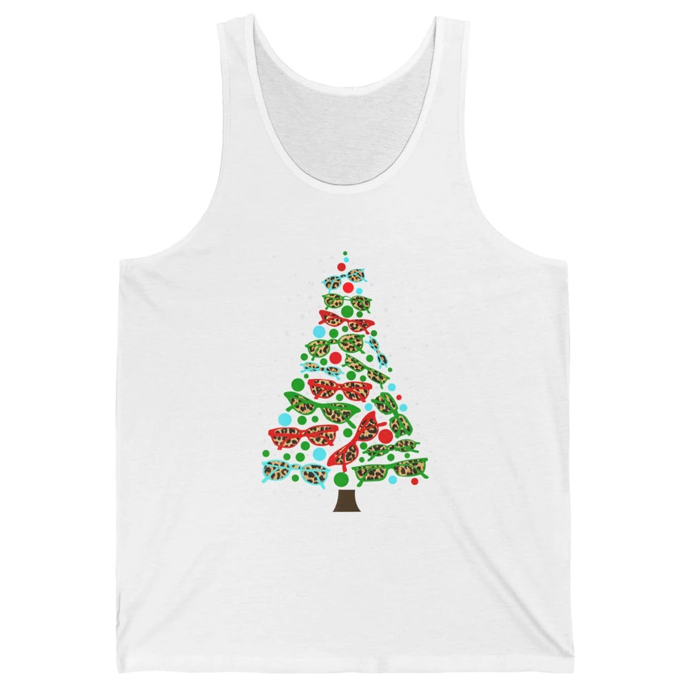 Optician Christmas Funny Xmas Tree Eyeglasses Optometrist Unisex Jersey Tank
