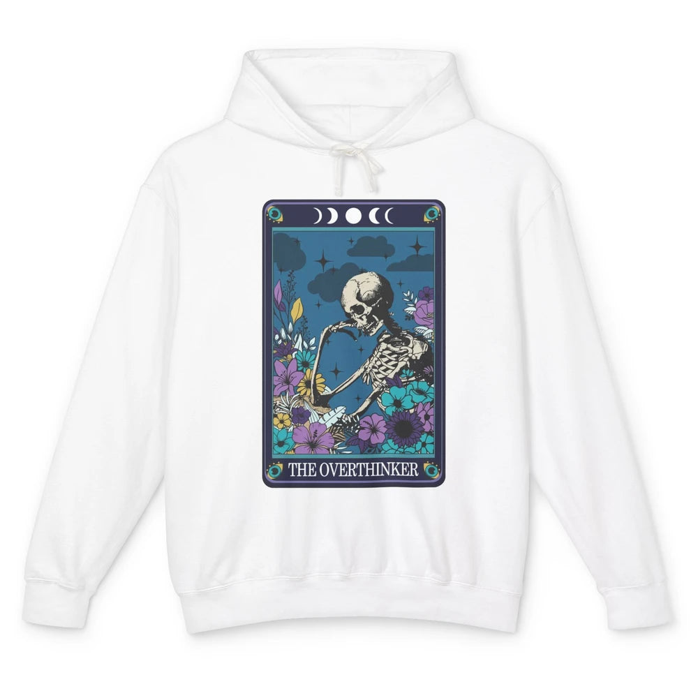 Floral Skeleton The Overthinker Tarot Card Halloween Costume Unisex Lightweight Hoodie