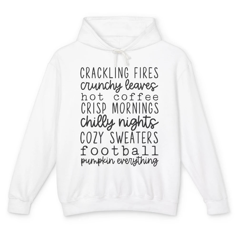 Fall Favorite Crackling Fire Pumpkin Everything Thanksgiving Unisex Lightweight Hoodie