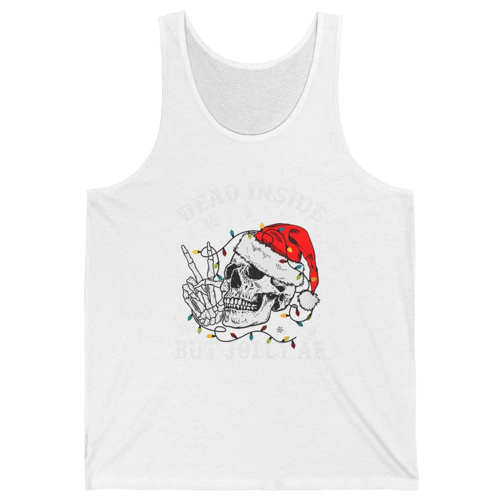 Skeleton Christmas Dead Inside But Jolly AF Merry Christmas Unisex Jersey Tank