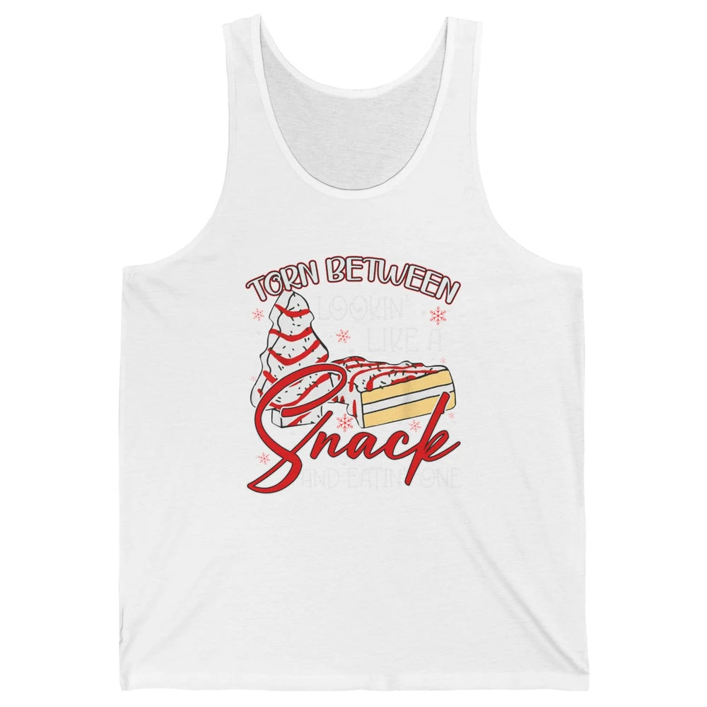 Christmas Tree Cake Torn Between Look Like a Snack Eat One Unisex Jersey Tank